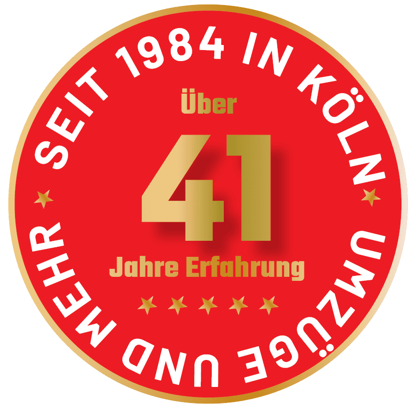 Rotes Siegel für 41 Jahre im Geschäft als zuverlässiger Umzugspartner