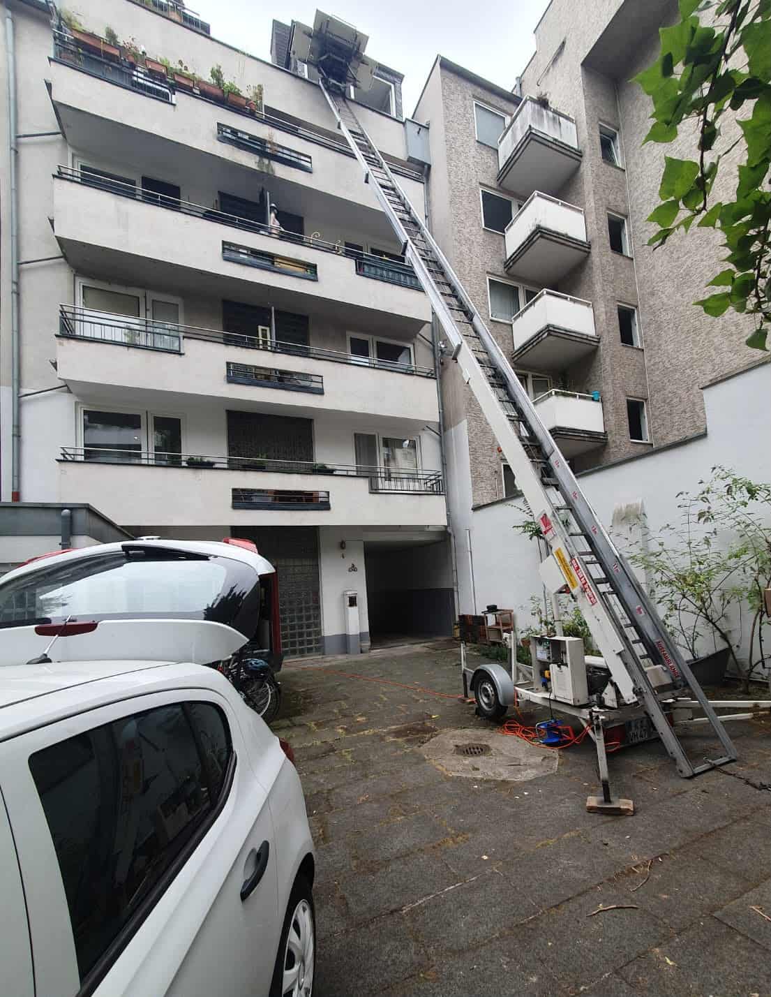 Außenaufzug im Einsatz