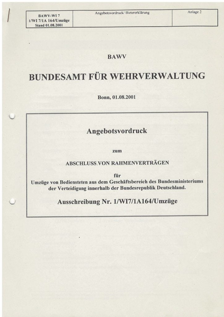 Aschreiben bundeswehr
